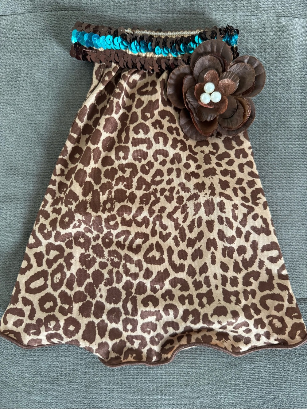 Lulu Pink Leopard Print Dog Dress, Size Small
